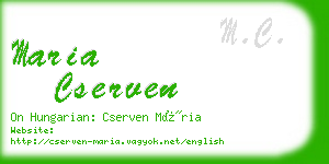 maria cserven business card